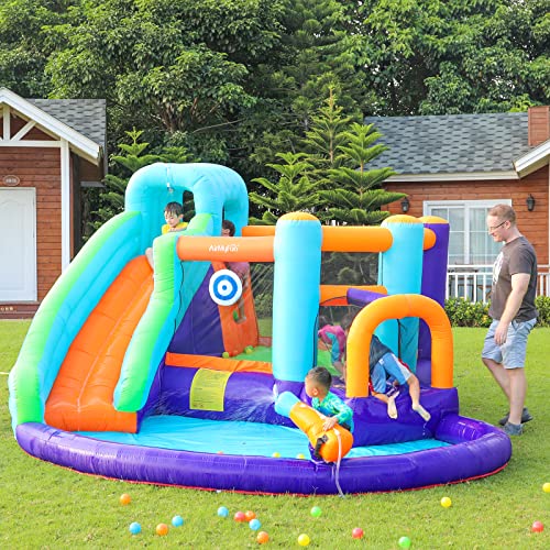 AirMyFun Inflatable Water Slide & Bouncy House Orange