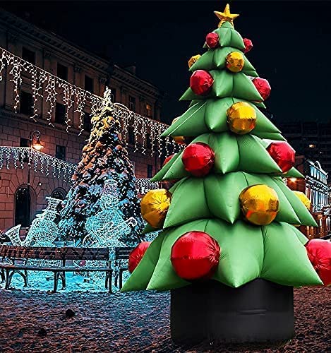 OZIS 26Ft Tall Inflatable Green Tree with Multicolor Boxes and Star Green