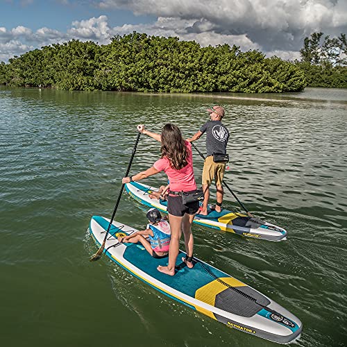 Body Glove Navigator+ Inflatable Paddle Board Package Aqua/Yellow