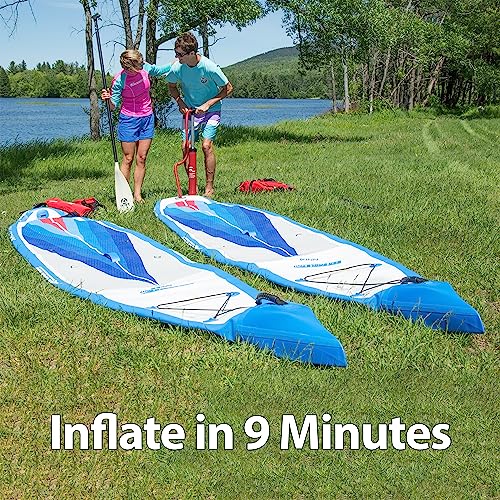 Sea Eagle NeedleNose 14’ Inflatable Lightweight High Pressure Drop Stitch Stand Up Paddle Board SUP Blue/White/Gray
