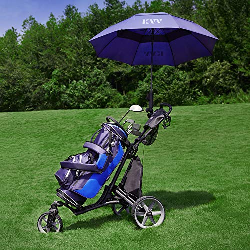 KVV 3 Wheel 360 Rotating Front Wheel Foldable Golf Push Cart Black/Charcoal