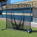Cimarron Sports Outdoor Practice 7x7#84 Premier Sock Net and Frame with Wheels Black Stainless Steel