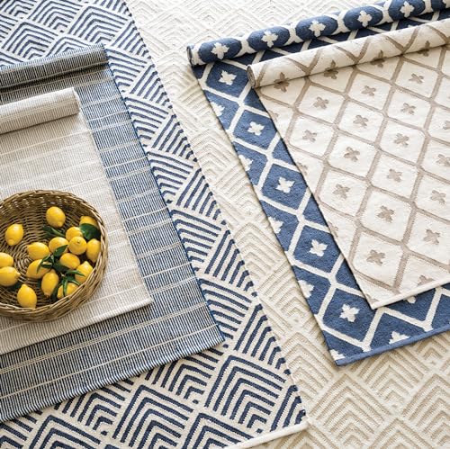 Dash & Albert Elizabeth Indoor/Outdoor Area Rug 5' x 8' Navy