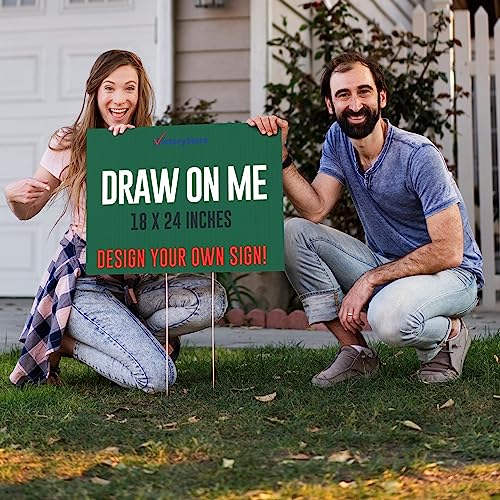 VictoryStore 18” x 24” Corrugated Plastic Blank Yard Signs Green 500-Pack
