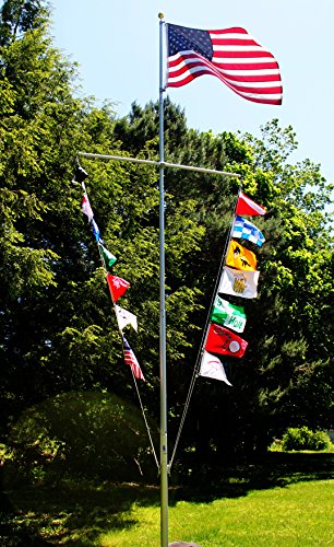 Telepole Manufacturing Inc 25’ Superior Telescoping Aluminum Flag Pole Silver