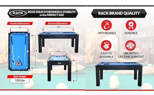 RACK Bolton 5.5-Foot Billiard/Pool Table Black