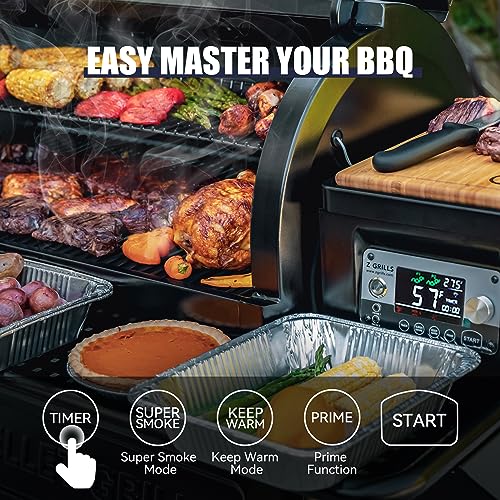 Z GRILLS 7052B Wood Pellet Grill and Smoker with WIFI Smart Home Technology, PID Controller, 709 sq. in Black