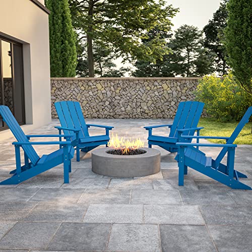 Flash Furniture Charlestown Poly Resin Adirondack Chair Set of 4 Blue