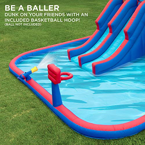 SUNNY & FUN Mega Sport Inflatable Water Triple Slide Park - Multicolor