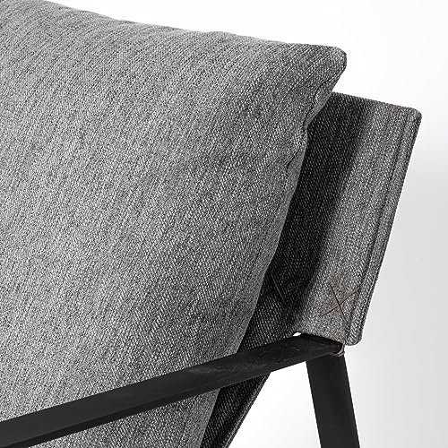 HomeRoots Stone Gray and Black Metal Sling Chair Black