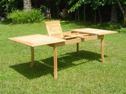 WholesaleTeak 7 Pc Luxurious Grade-A Teak Dining Set - 94" Double Extension Rectangle Table & 6 Giva Chairs Teak