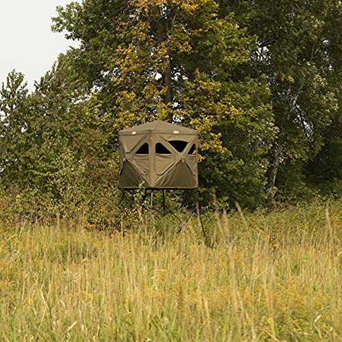 CAGE PERMANENT HUB BLIND Hunting Tower 8' with 66" Platform Black