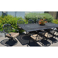 Patio Land 11-Piece Outdoor Dining Set with Extendable 132in Table Walnut