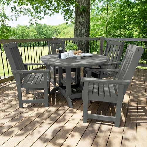 Highwood Lehigh 5-Piece Round Dining Set Coastal Teak