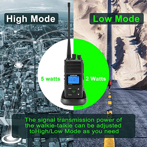 SAMCOM Rechargeable Long Range Walkie Talkies 5W UHF Radios with Earpiece Black - 19 Packs