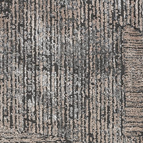 Calvin Klein CK024 Irradiant Abstract Area Rug 9' x 12' Black Ivory