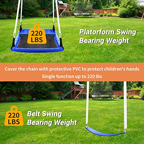 Kiriner 5-in-1 Heavy Duty Backyard Swing Set Orange & Blue