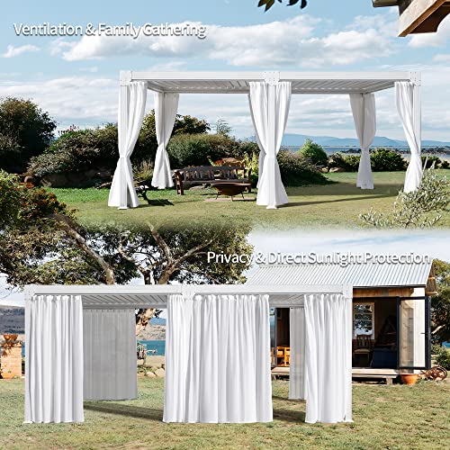 MeetLeisure 10’ x 20’ Outdoor Louvered Pergola with Adjustable Roof White Frame