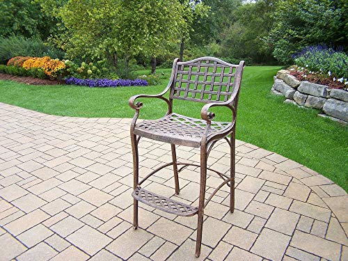 Oakland Living Ice Cooler Carts Elite 5 Piece Bar Set with Table & 4 Cushioned Stools Antique Bronze