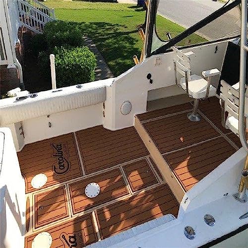 Valman Boat EVA Faux Teak Decking Floor Mat for 2000 Carolina Classic 25 Cockpit Pad - Color Options Available