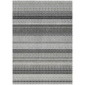 HomeRoots 10' x 14' Black Striped Washable Non-Skid Indoor Outdoor Area Rug Black