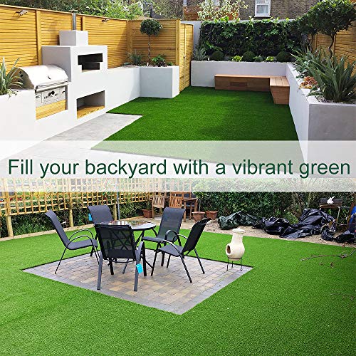 Petgrow 18mm Green Artificial Grass Turf Mat 14x100ft with Drainage Holes