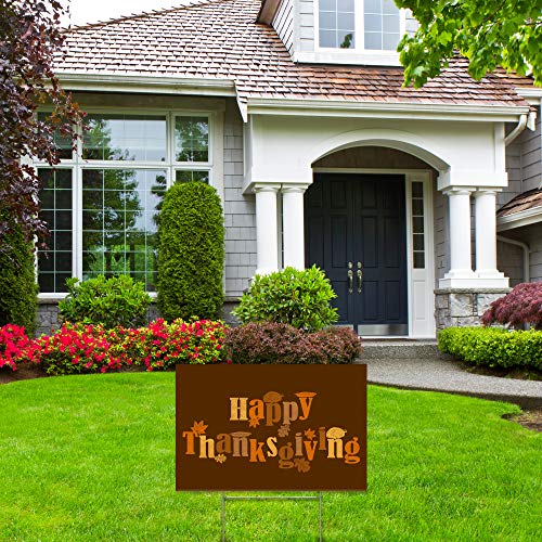 Yard Sign Happy Thanksgiving Turkey Day Lawn Decoration 18" x 12