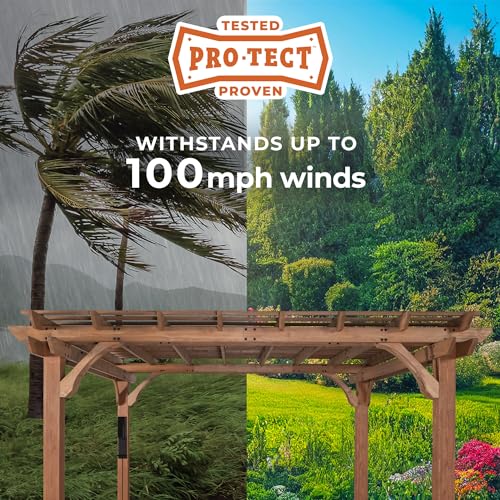 Backyard Discovery Beaumont 20' x 12' Cedar Wood Pergola Kit Light Brown
