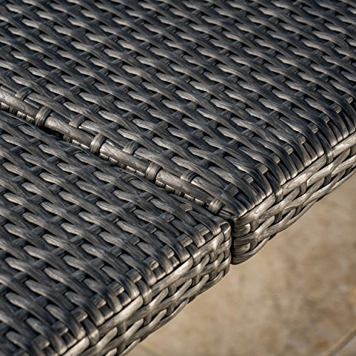 Christopher Knight Home Fiona Outdoor Stacking Wicker Square Dining Set, 9-Pcs Grey