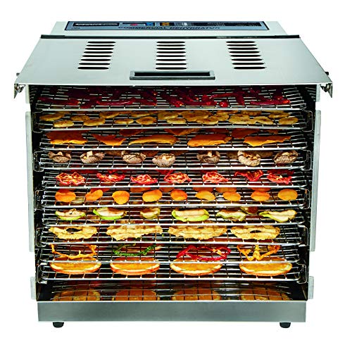 Hamilton Beach Commercial Food Dehydrator 10 Trays 1200 Watts Digital Timer Stainless Steel
