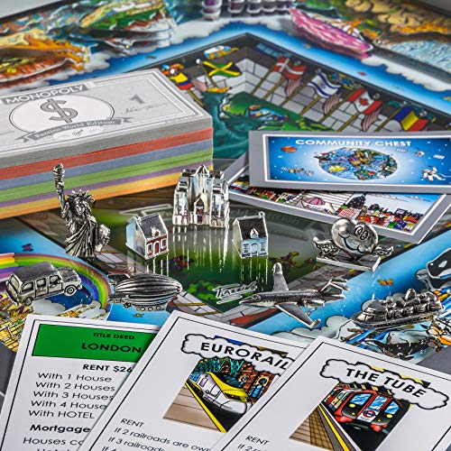 WS Game Company Monopoly World Silver Edition by Charles Fazzino Multicolor