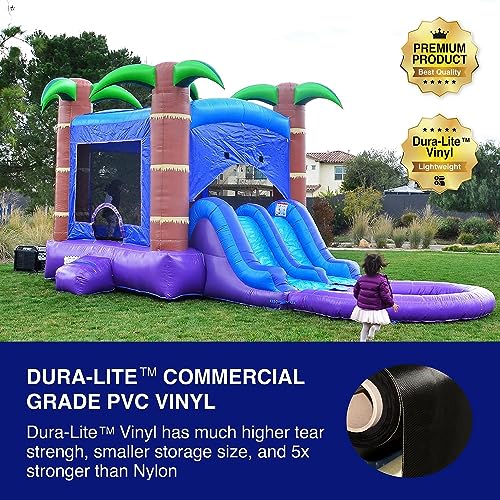 HERO KIDDO Enchanted Forest Bounce House Water Slide with Pool