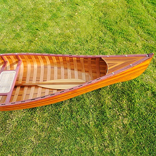 Wooden Boat USA 10-Foot Wooden Canoe with Ribs Curved Bow Natural Wood