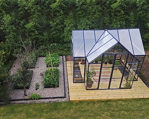 Palram Canopia 12x10 Garden Solarium Greenhouse Charcoal Gray