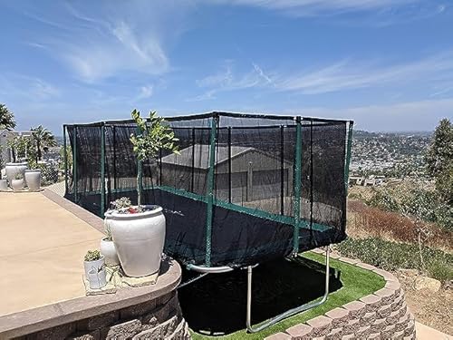 Galactic Xtreme Rectangle Trampoline 10x17 with Net Green