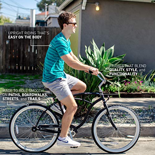 Firmstrong Urban Men's Beach Cruiser Bike Single Speed 26 Inch Matte Black