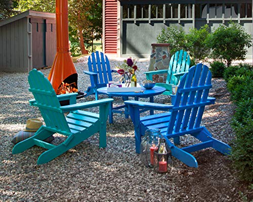 Polywood Classic Adirondack 5-Piece Conversation Set Teak