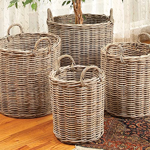 Napa Home & Garden Normandy Round Basket Set of 4 Grey
