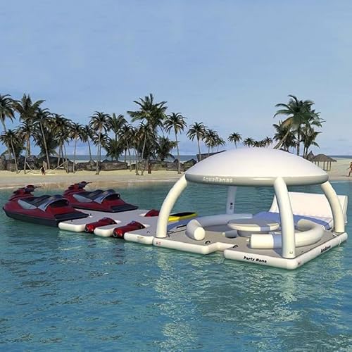 GEPAS 7x3.5M Water Inflatable Bar Floating Platform for Multi-Person Rest Tent