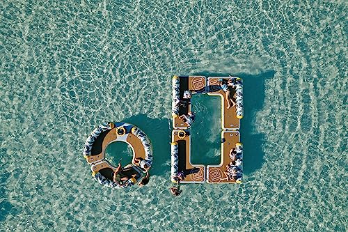BOTE Inflatable Dock Hangout Suite 240° Floating Party Raft Classic Seafoam