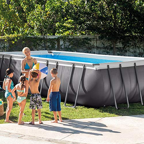 Intex Ultra Frame Rectangular Pool Set with Sand Filter Pump Gray