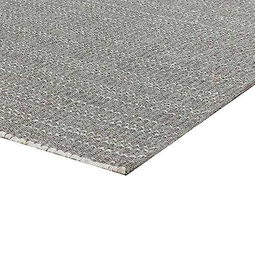 Benzara Handwoven Classic Textured Patio Leah Area Rug 8x10 Gray