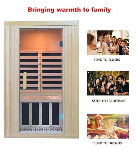 Kang Share Home Infrared Sauna Room 2 Person Canadian Hemlock 1260W