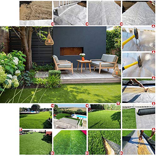 Griclner 35mm Artificial Turf Lawn Fake Grass Green, 1.38" Pile Height, 9FTX76FT