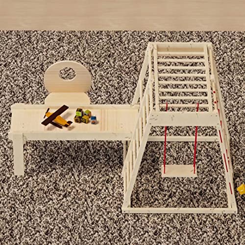 ATT Toddlers Indoor Wooden Climber Playset 6-in-1 Playground