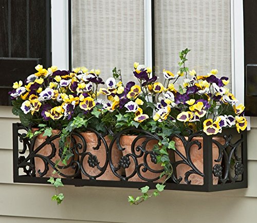 Windowbox 60in French Quarter Aluminum Window Box Cage Black