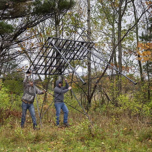 CAGE PERMANENT HUB BLIND Hunting Tower 8' with 66" Platform Black