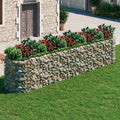 Gabion Raised Bed Galvanized Iron 196.9"x39.4"x39.4" for Outdoor Plants White/Black/Other