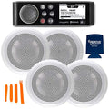 Fusion Entertainment Marine Receiver MS-RA70NSX with 2 Pairs of EL-F651W 6.5" Coax Grills White