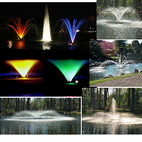Kasco 3/4HP J Series Aerating Pond Fountain with LED Lighting Red/Blue/Green